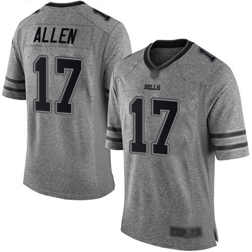 Men Buffalo Bills 17 Josh Allen Limited Gray Gridiron NFL Jersey